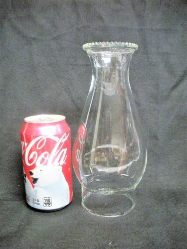 8 ¾” Glass Hurricane Chimney Oil Lamp Kerosene Candle Globe 3” Fitter Beaded Top