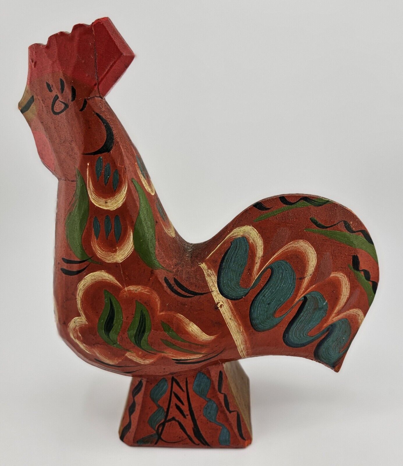 Swedish Hand Painted Red Dala Rooster