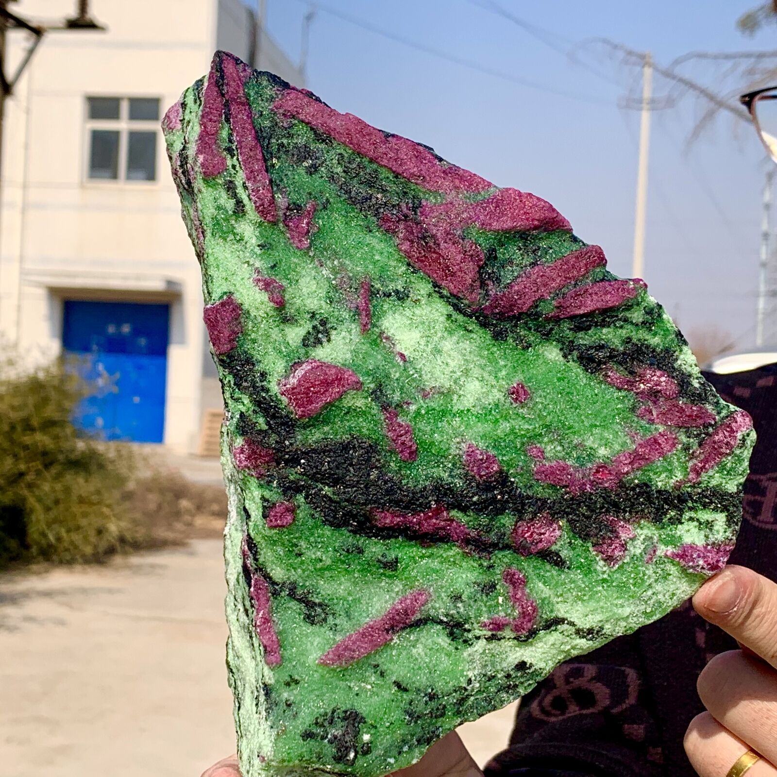 5.07LB Natural green Ruby zoisite (anylite) crystal Chakra Healing Energy