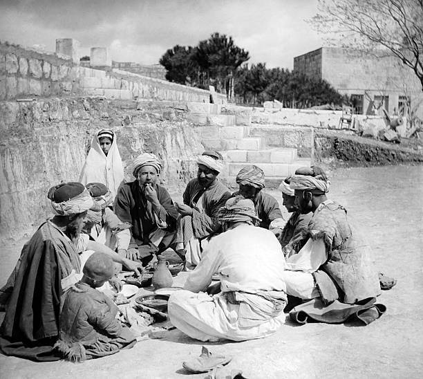 Feast in Jerusalem, Palestine, circa 1920 Old Historic Photo