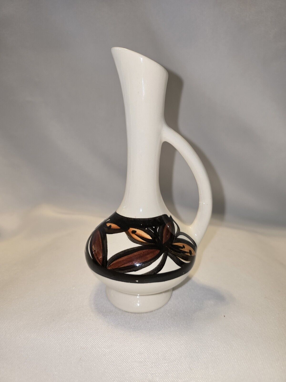 Vintage Hawaii Art Pottery Vase Cruet Shape with Handle  Tribal Design 6.5\