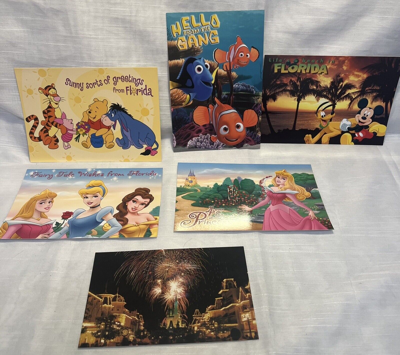 Disney World Florida Lot of 6 Unused Post Cards