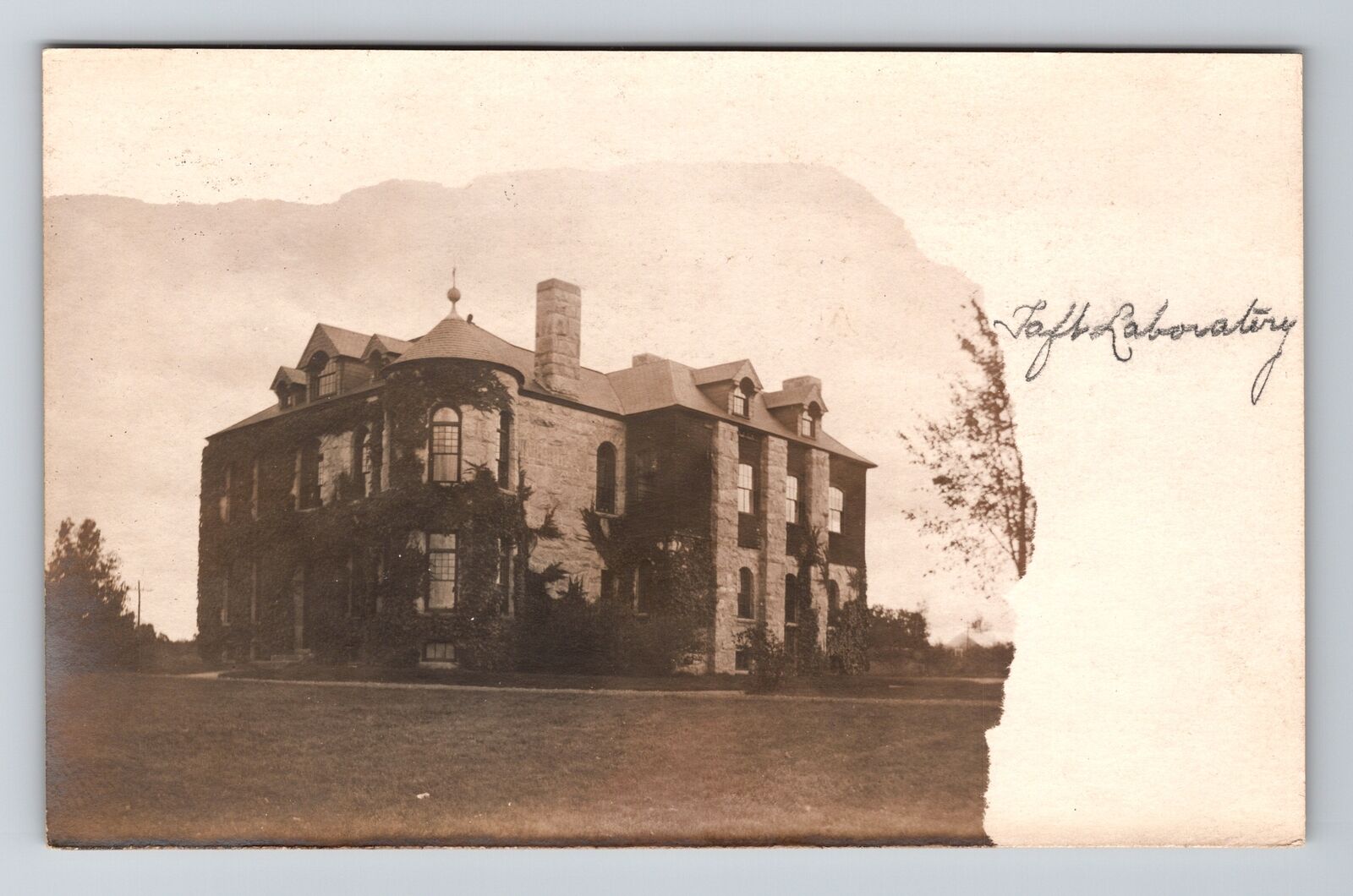 Kingston RI-Rhode Island RPPC, College Taft Laboratory, Vintage c1910 Postcard