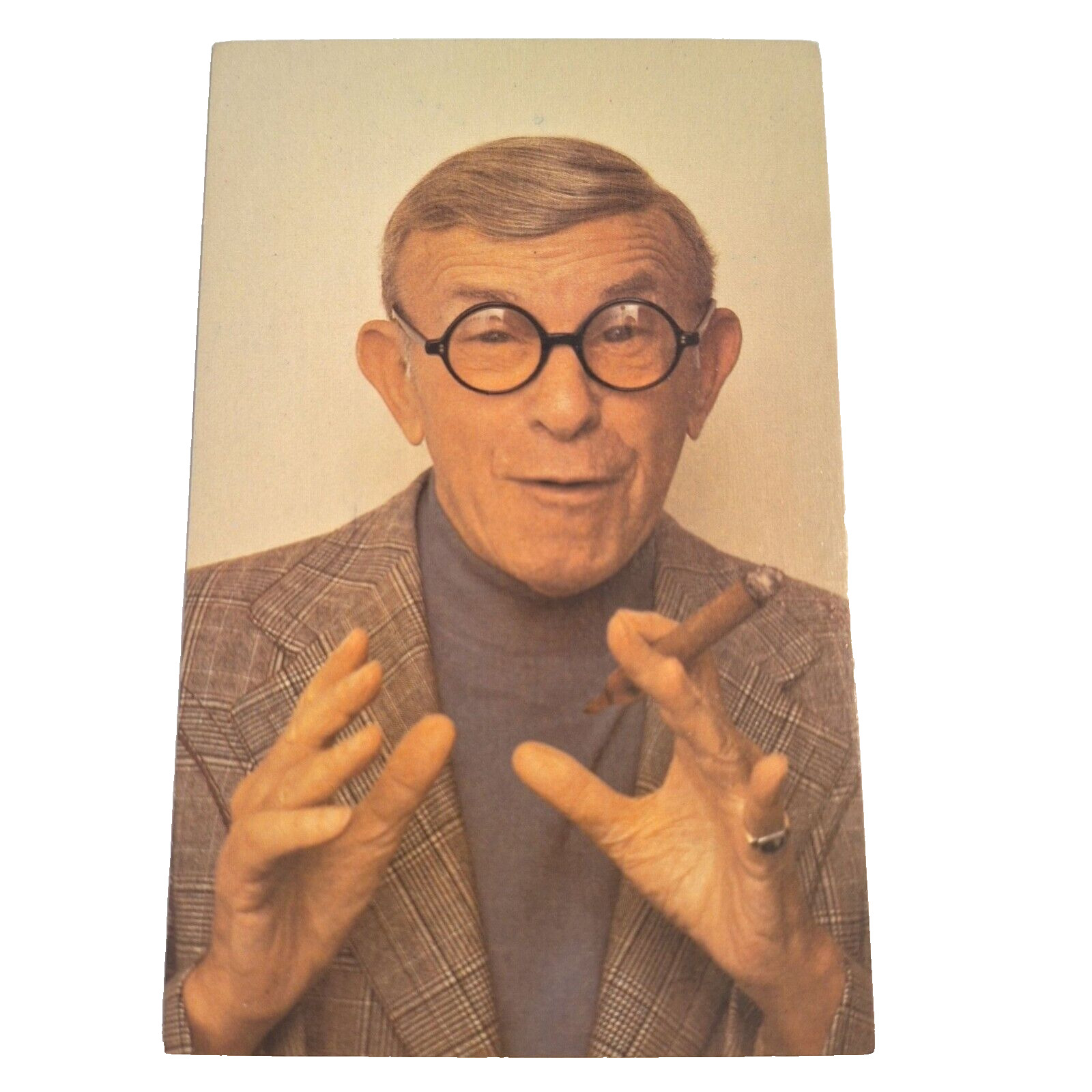 Postcard George Burns Holding Cigar Actor Comedian Chrome 1978 Unposted