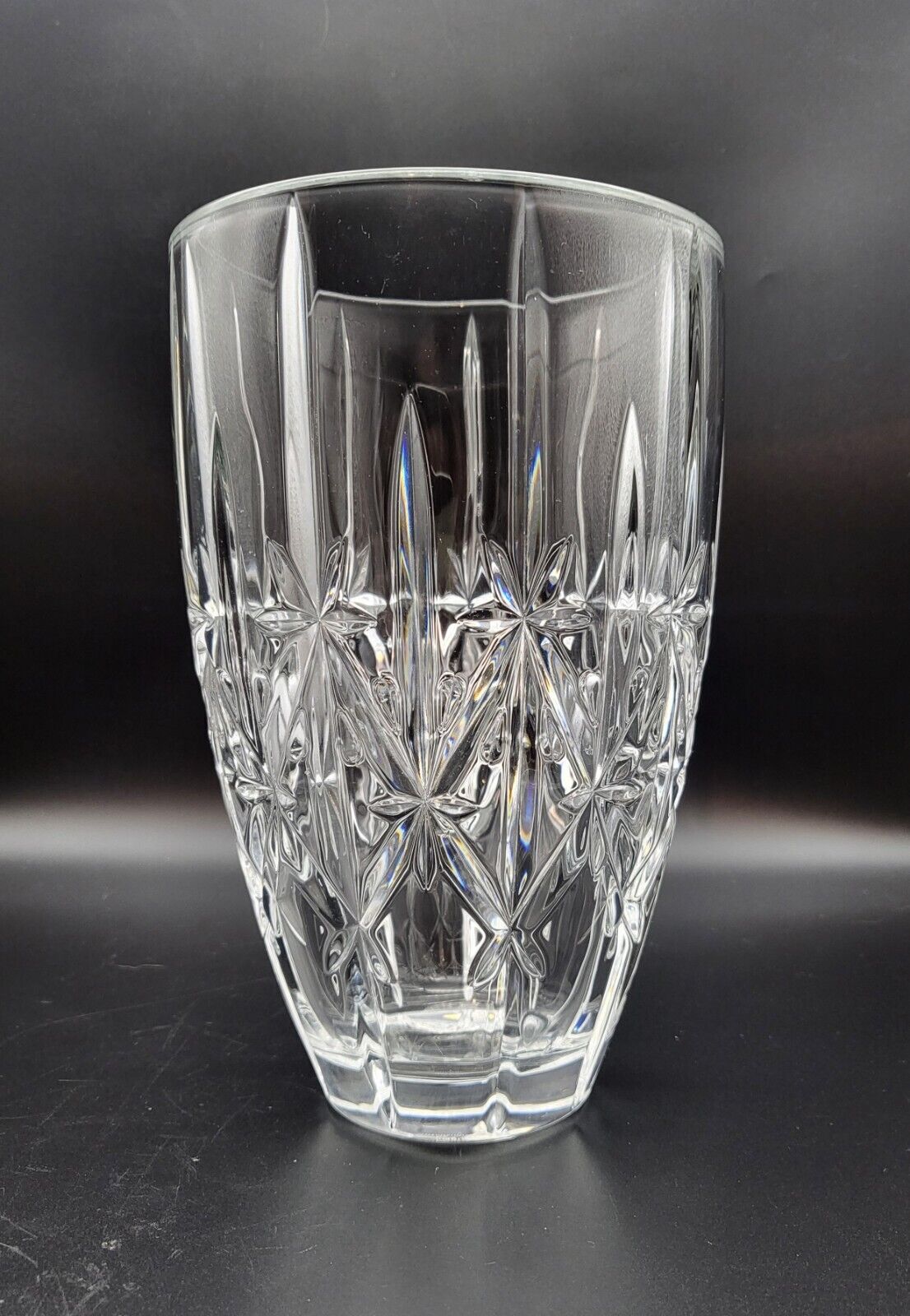 Marquis by Waterford Large Crystal Vase Sparkle Pattern Etched Waterford Mark