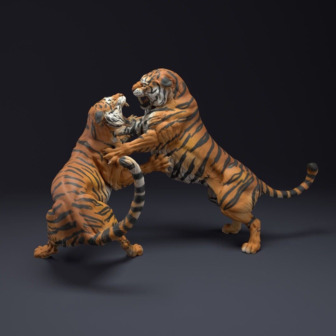 breyer model horse companion animal battling tigers 1/9 scale white resin -