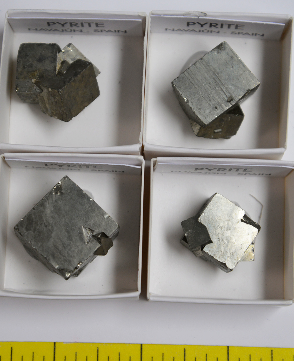 PYRITE CUBE CRYSTALS, TWINNED (1/2\