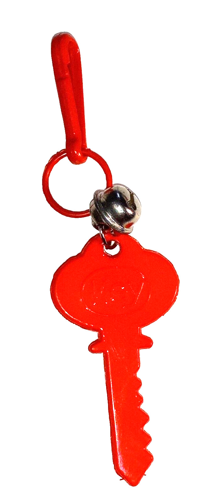 Vintage 1980s Plastic Charm Red Key for 80s Charms Necklace Clip On Retro