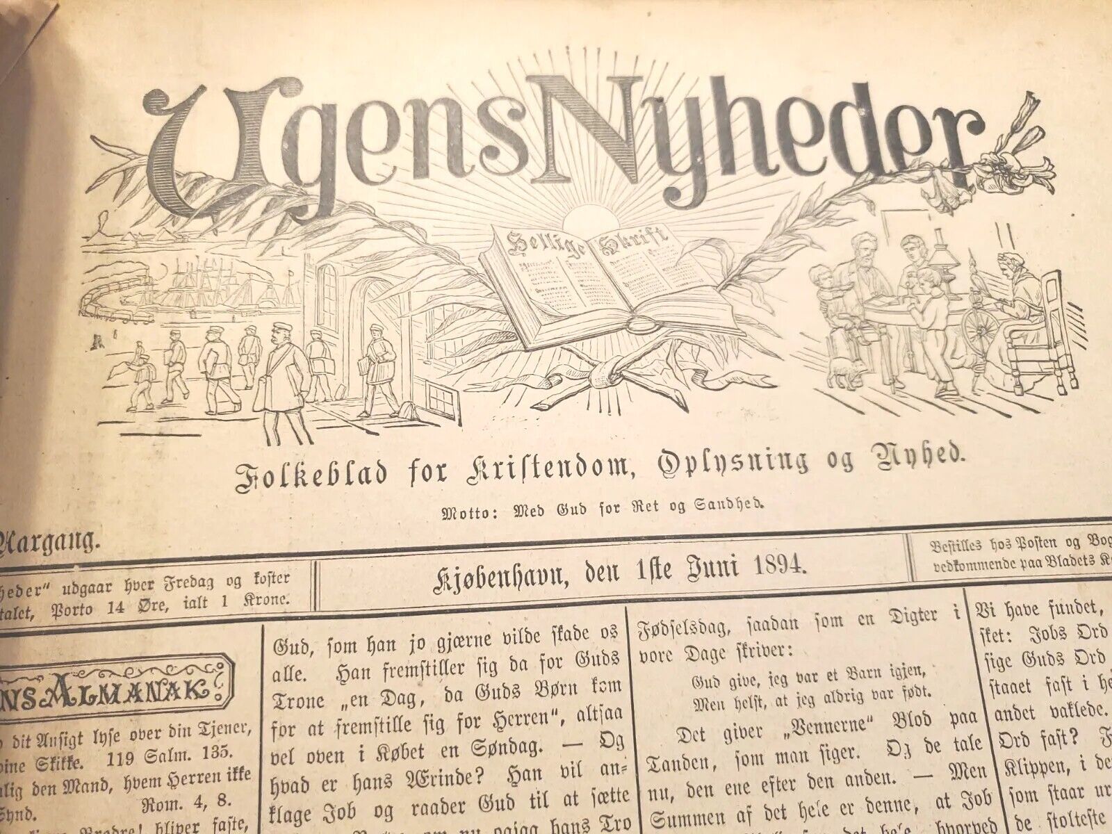 LOT Antique Newspapers April 1893 thru Dec 1894 Danish \