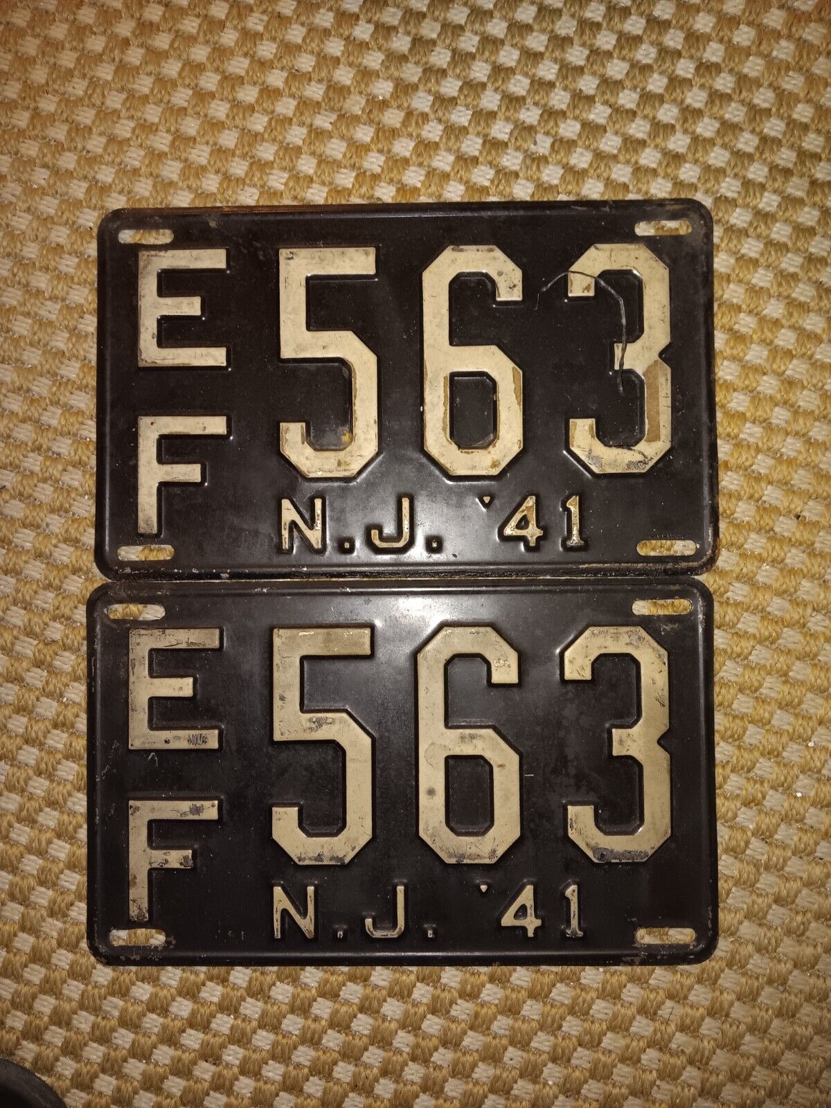 1941 New Jersey License Plate Antique Vintage Collectable Rat Rod Automotive Tag