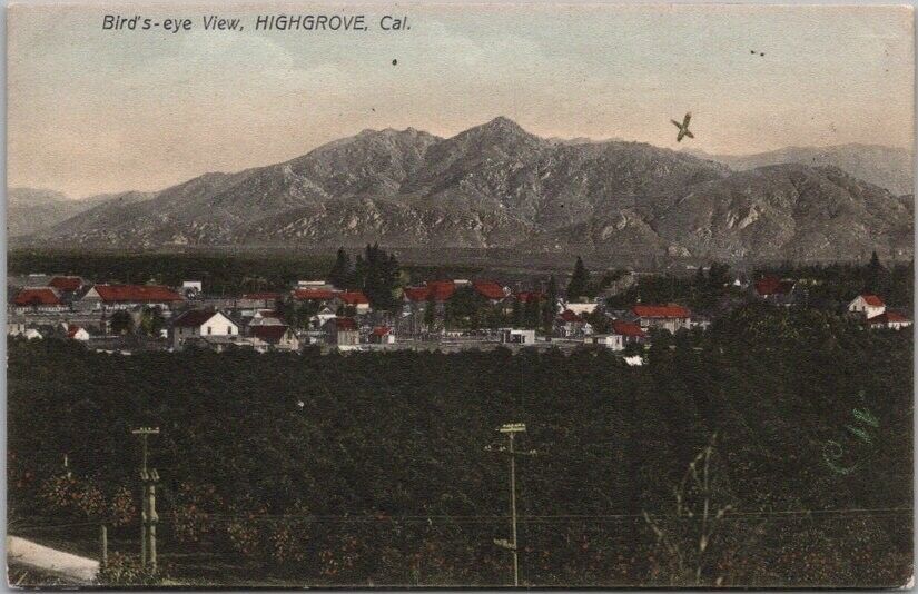 Vintage 1908 HIGHGROVE, California Hand-Colored Postcard 