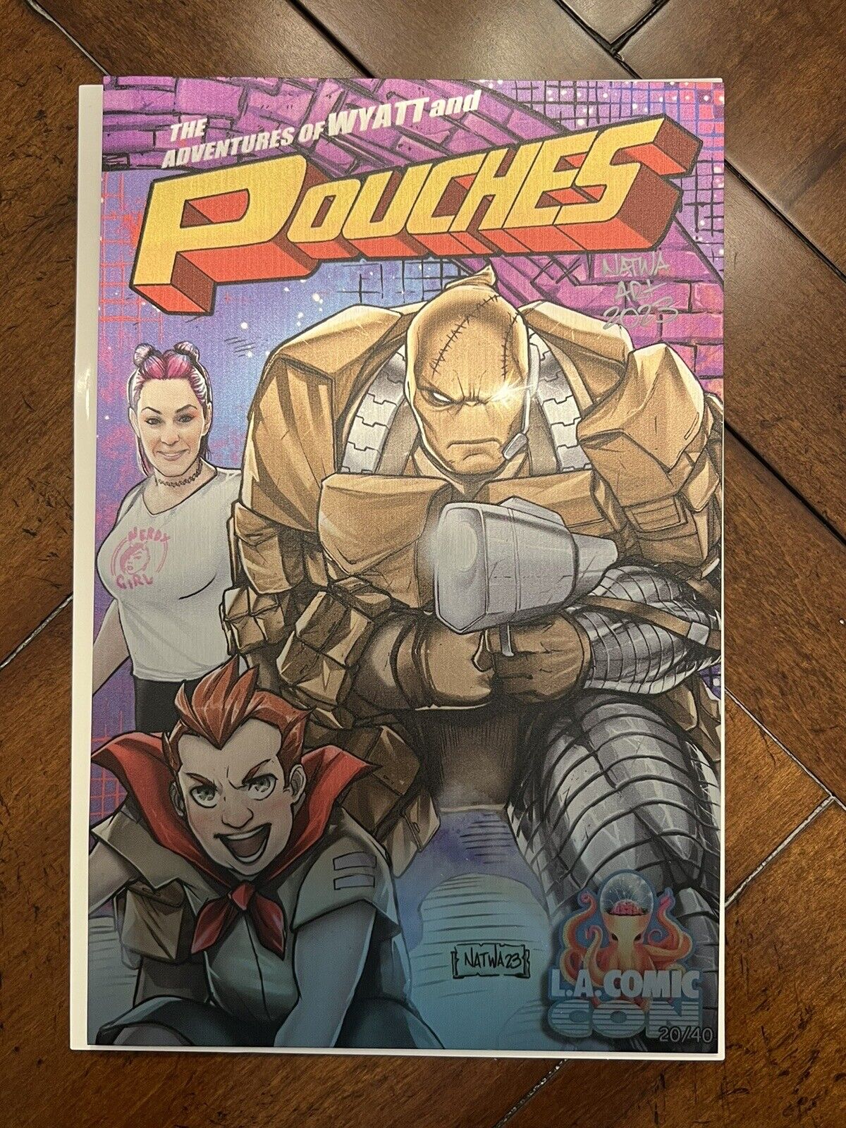 The Adventures of Wyatt & Pouches Metal Cover LACC 2023 #20/40 Signed by NATWA