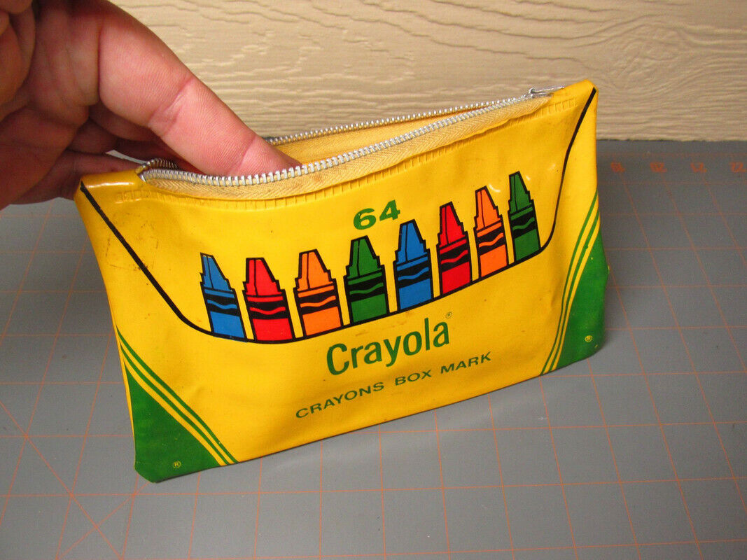 Crayola Bag vinyl pencil vintage attic find estate gift props old damage WJ