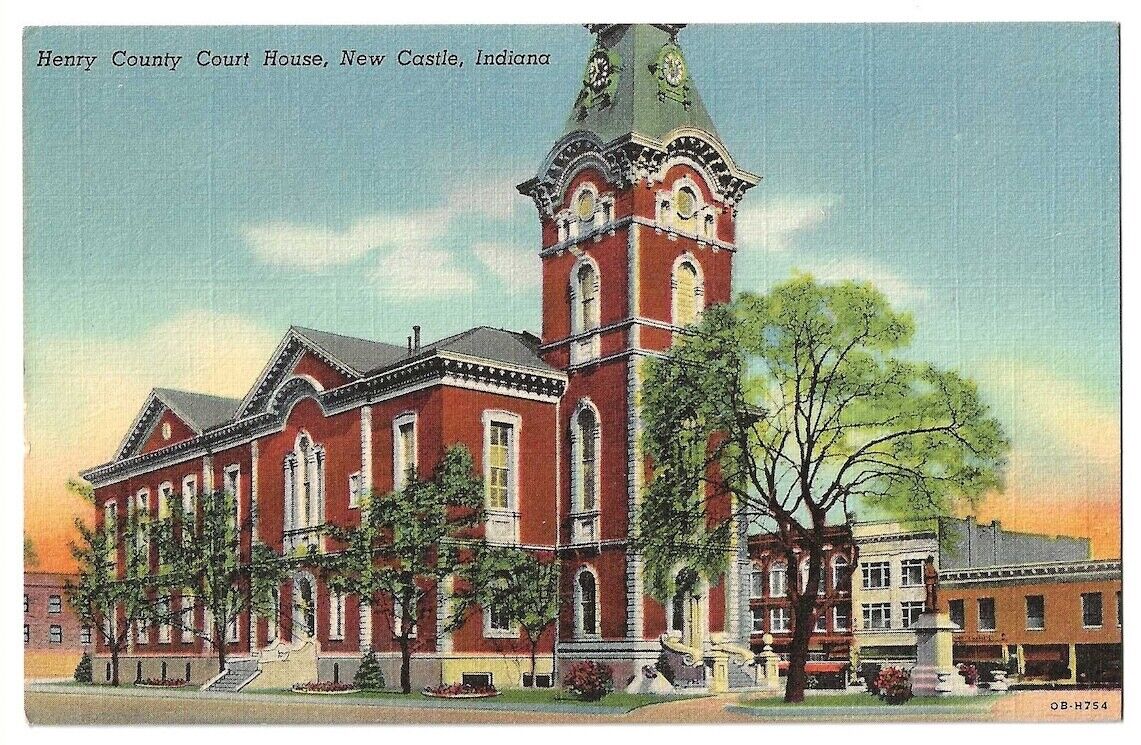 New Castle Indiana c1940\'s Henry County Court House, government building