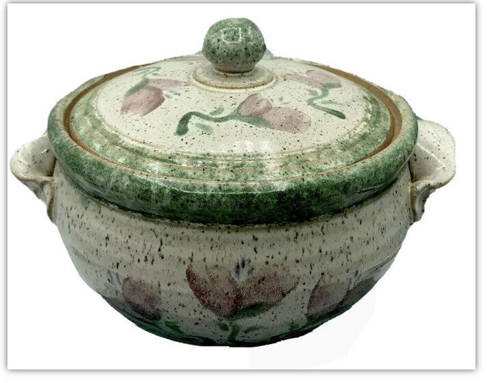 Original Parsley Stoneware Pottery Magnolia￼Covered Baking Dish