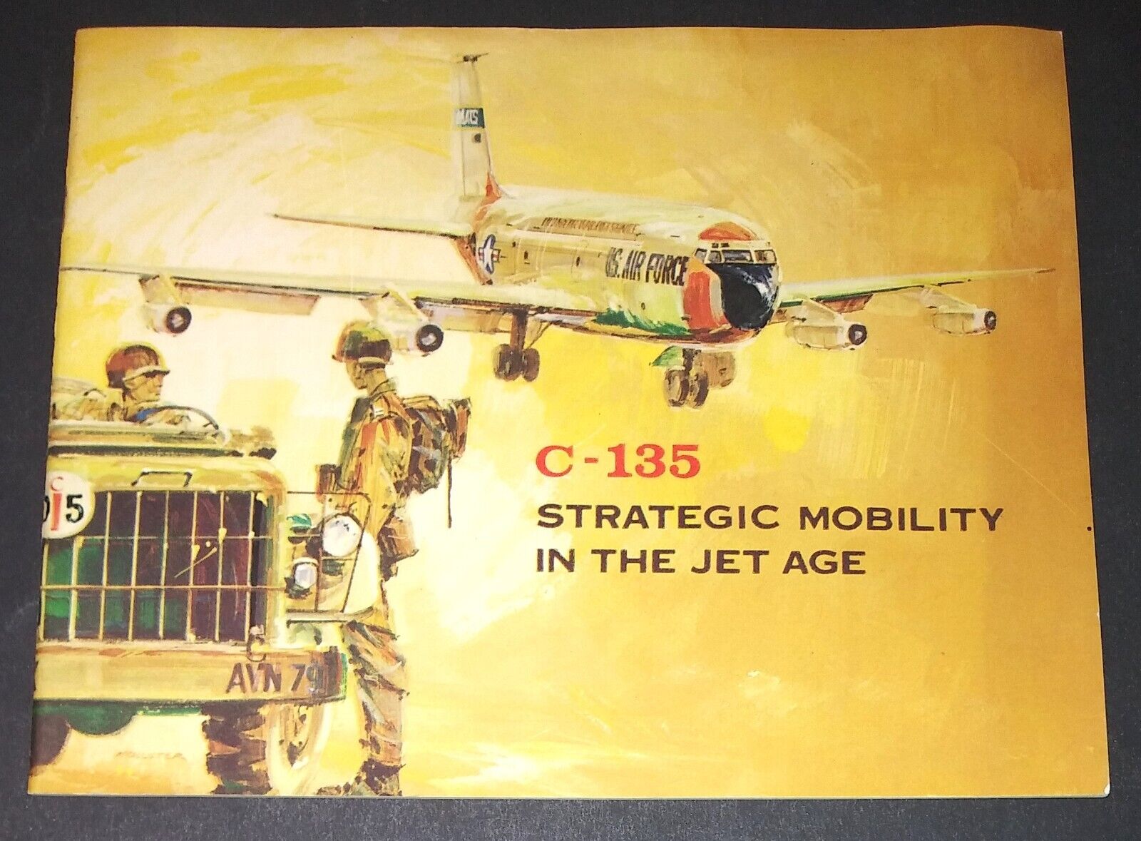 1961 aviation promo BOEING C-135 JET & WESTERN TRANSPORT AIR FORCE military USAF