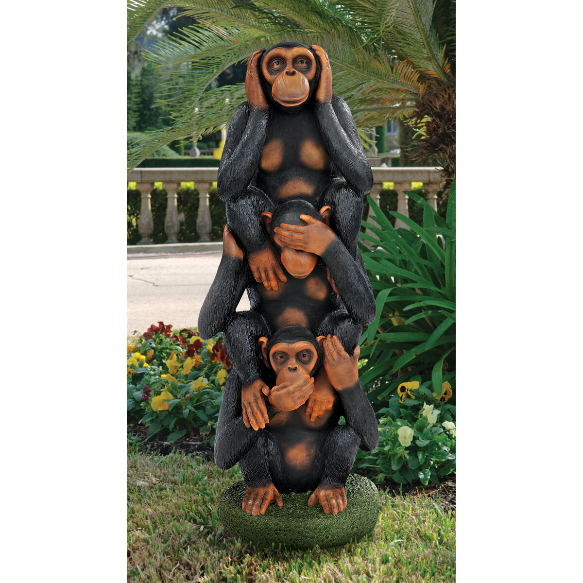 Grand Scale Monkey Trio Hear No Evil, See No Evil, Speak No Evil, Sculpture