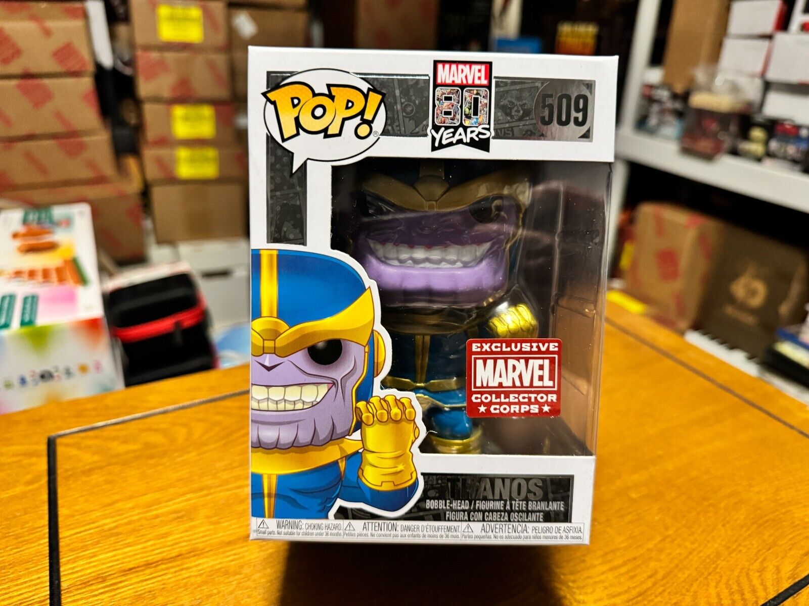 Funko Pop Marvel- Thanos #509 Exclusive Marvel Collector Corps Marvel 80 Years