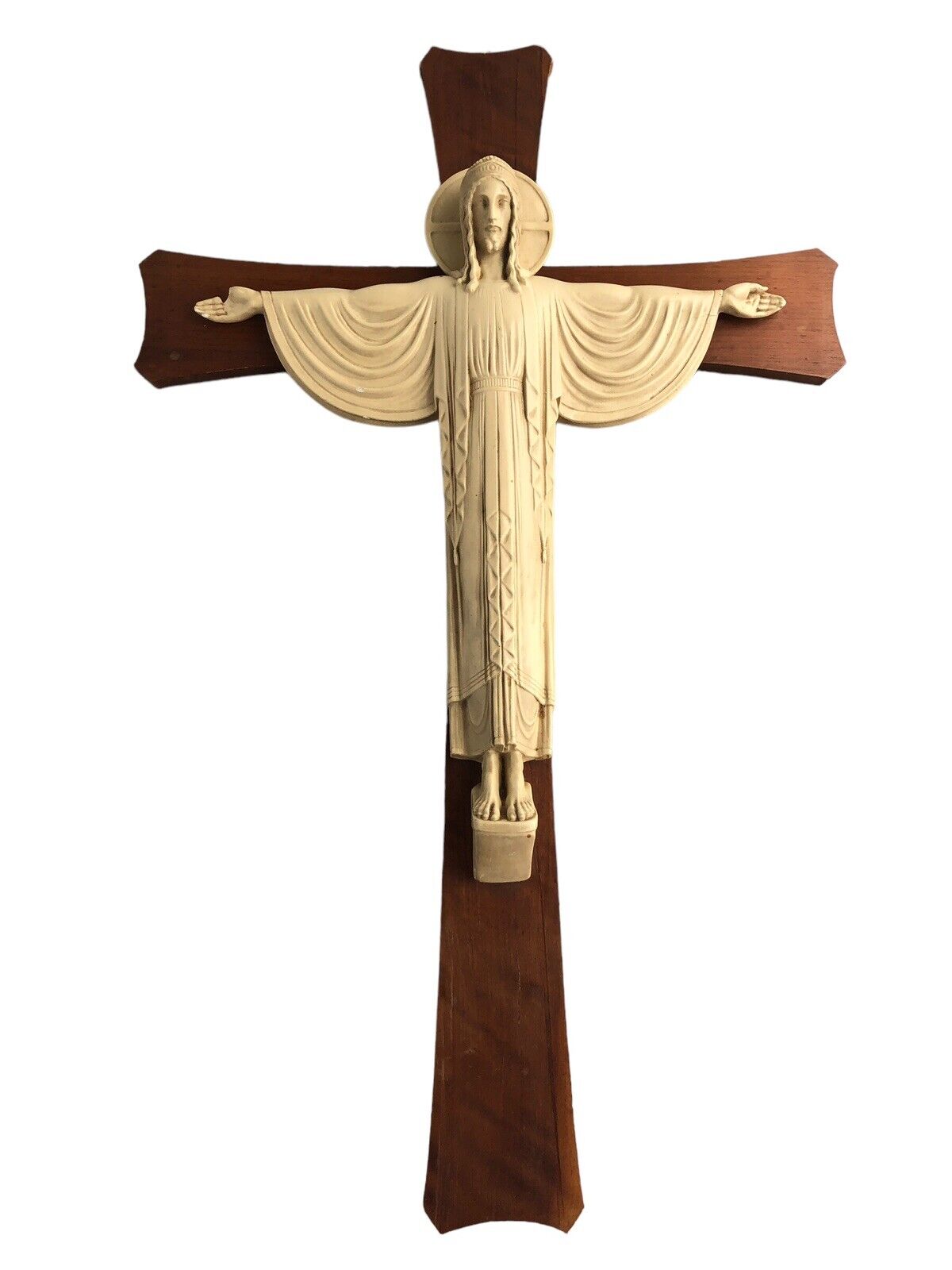 VTG St. Joseph’s Work Shop Christ Wearing Robe on Cross 25.5”x16\
