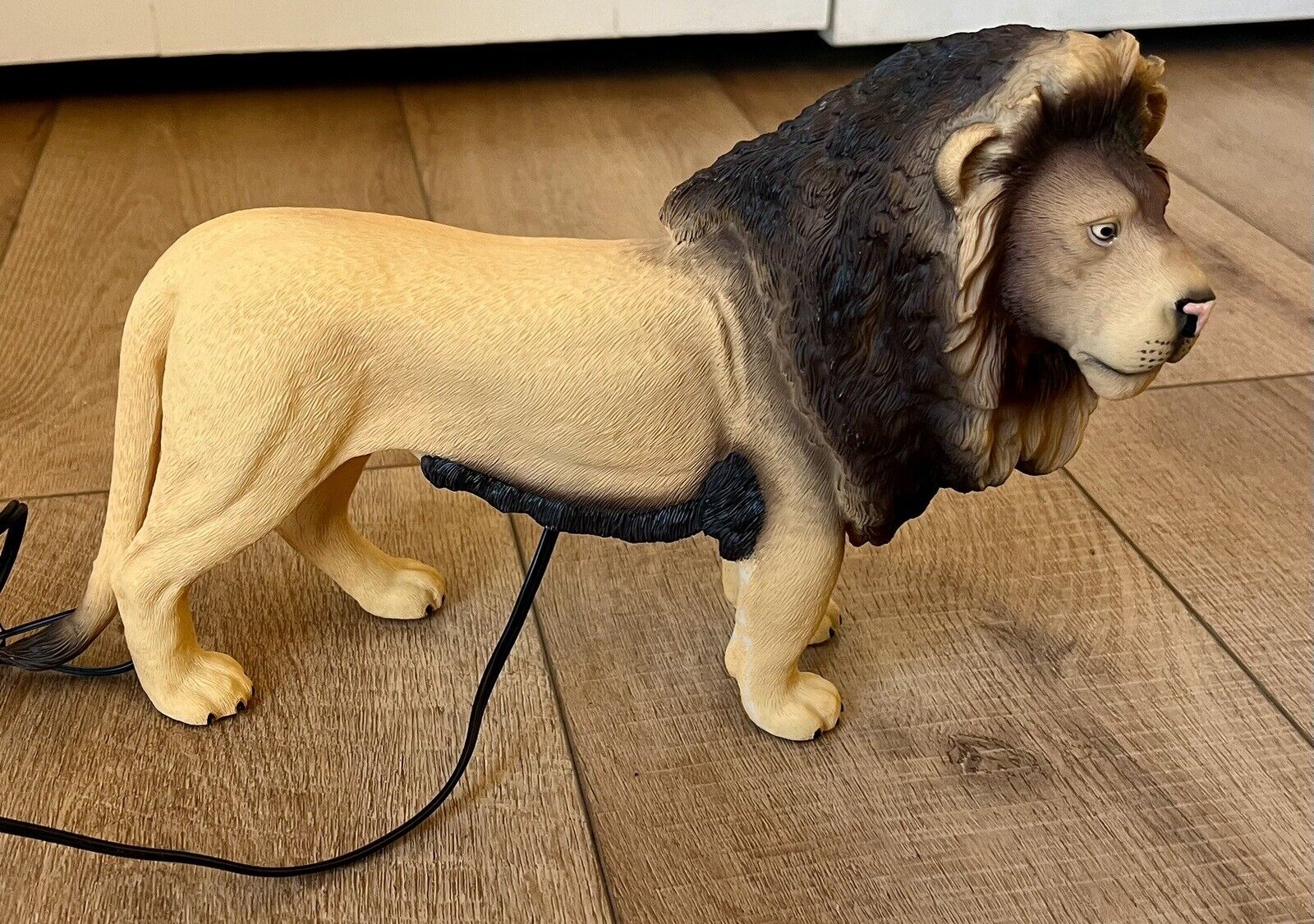 Lion Table Lamp Thick Acrylic Plug In Lights Up Molded Figure Male