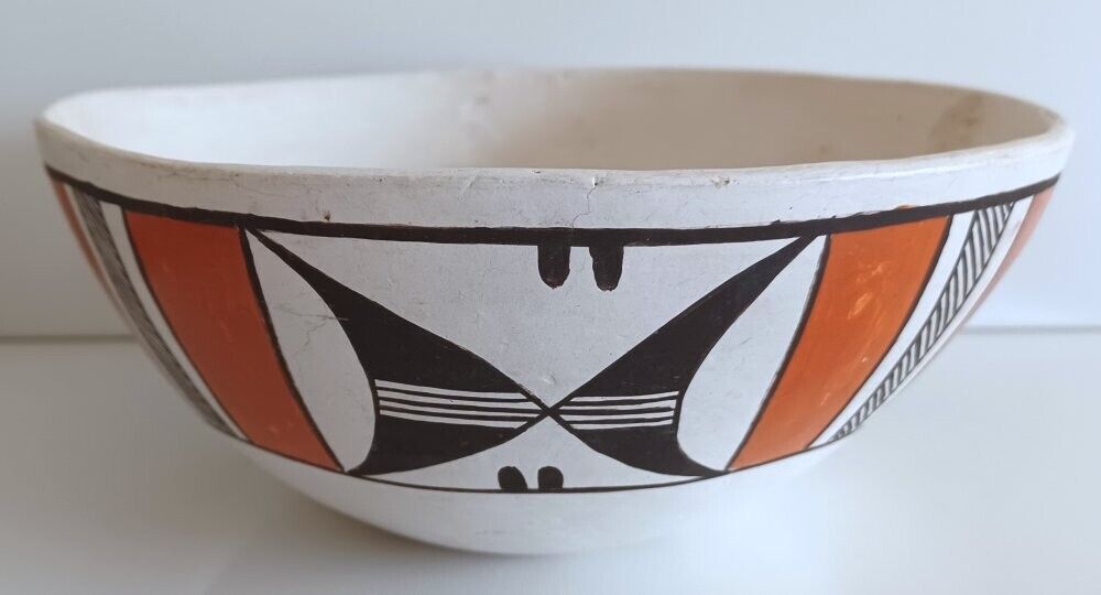 Native American Classic Acoma Pueblo Hand Painted Pottery Bowl or Vessel