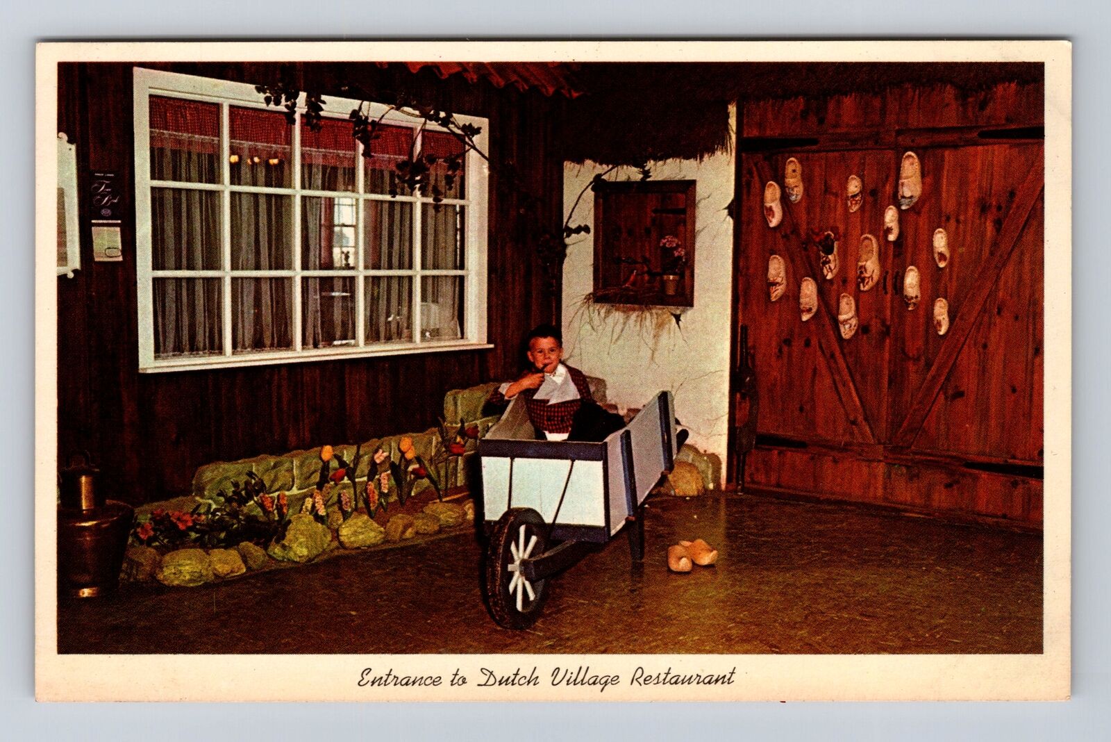 Holland MI-Michigan, Entrance To Dutch Village Restaurant, Vintage Postcard