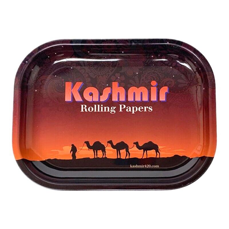 Kashmir Rolling Tray Set of 3 Small Metal Trays 7? x 5.5? Smooth Rounded Edges