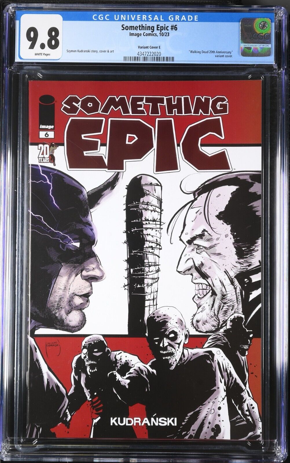 Something Epic #6 CGC 9.8 Walking Dead 20th Anniversary Negan Cover E Image 2023
