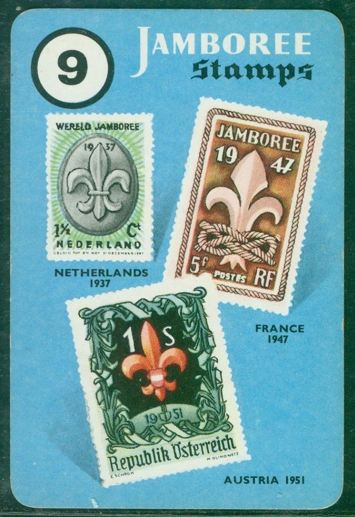 1955 Pepys, Scouting card game (Boy Scouts), # 9, Stamps, 1951 France - Austria