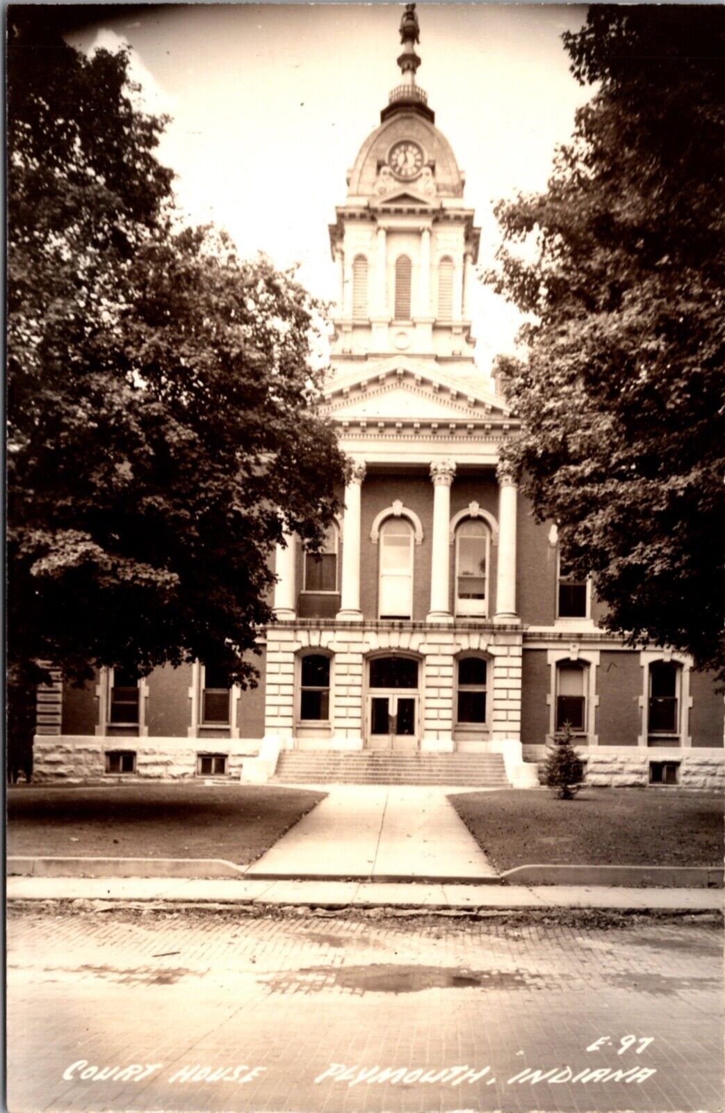 Real Photo Postcard Court House in Plymouth, Indiana