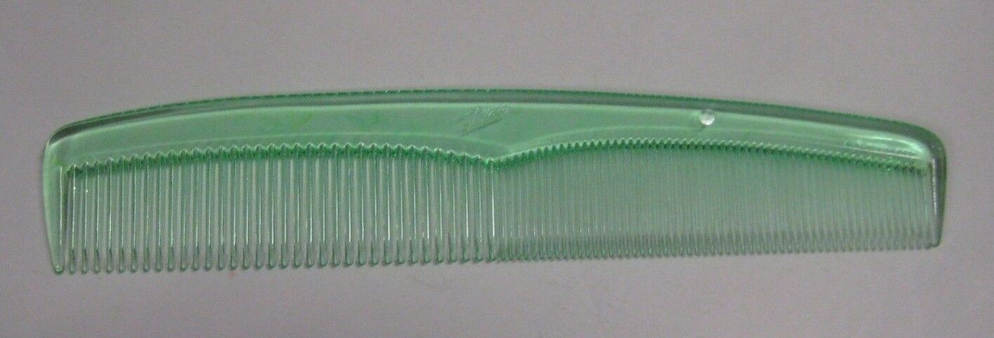 Vintage Placo Mademoiselle Translucent Clear GREEN Hair Comb 8\