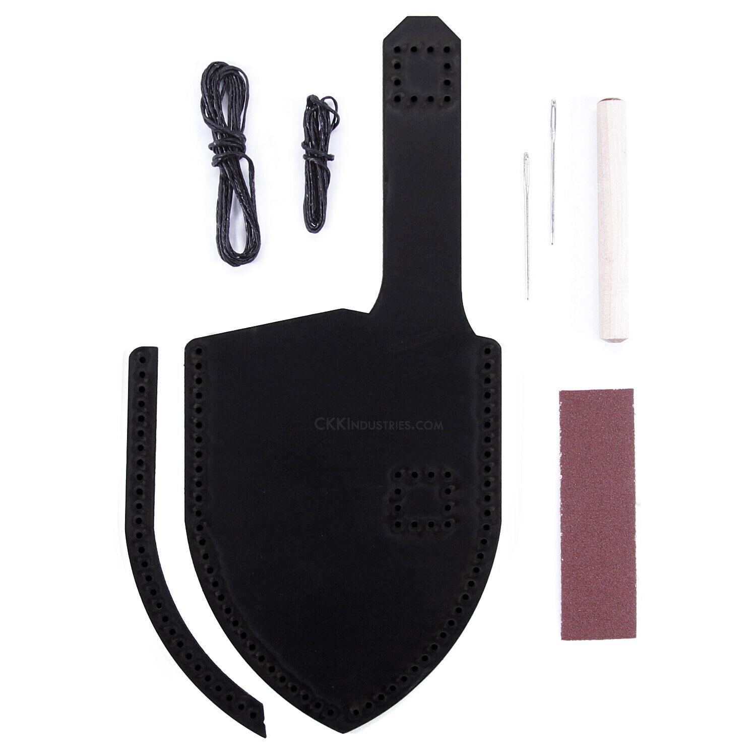 Leather DIY Knife Sheath Making Kit - 8-9oz Cowhide Leather - Black & Brown