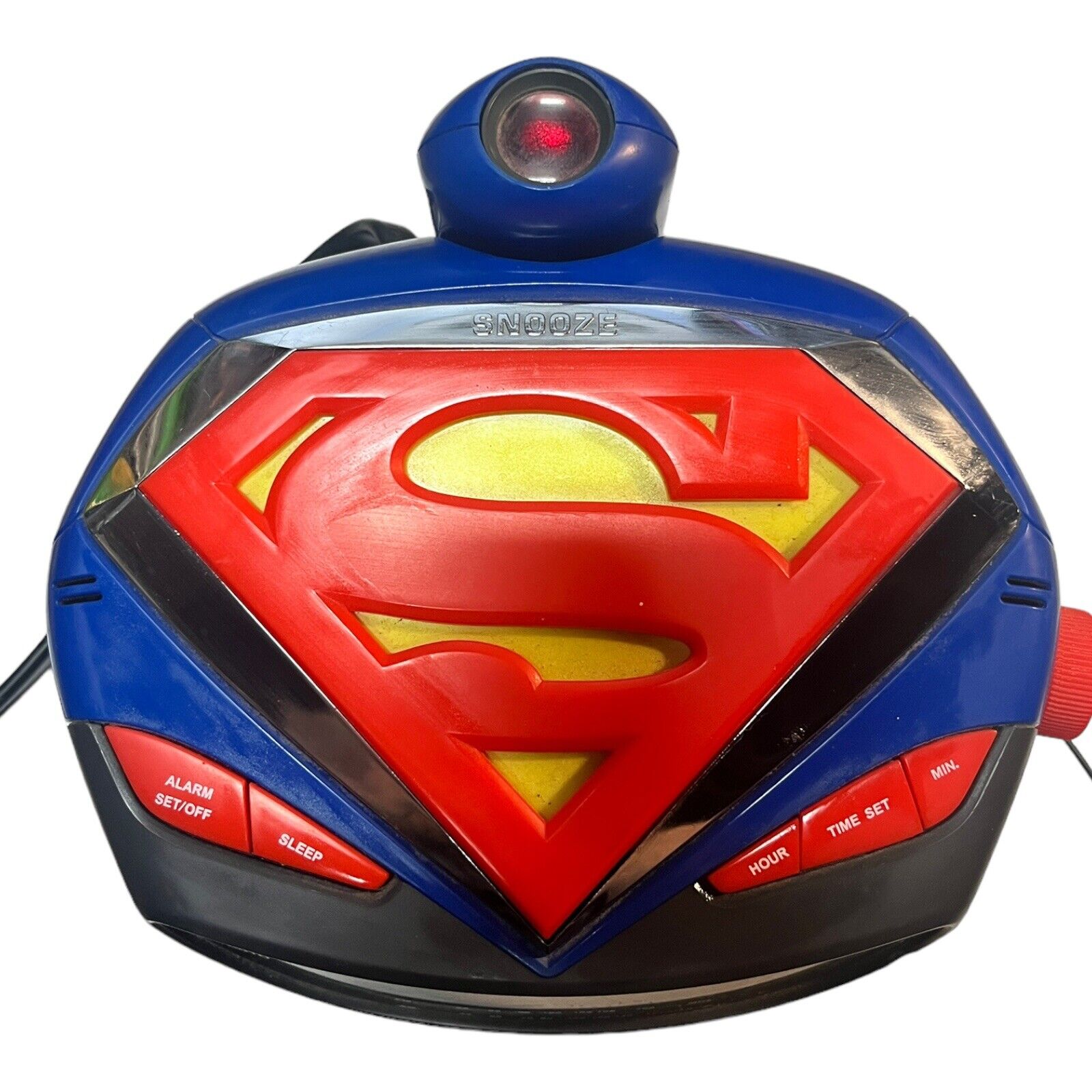 VINTAGE SUPERMAN RADIO ALARM CLOCK,RARE Works See In Pics Plays Superman Anthem