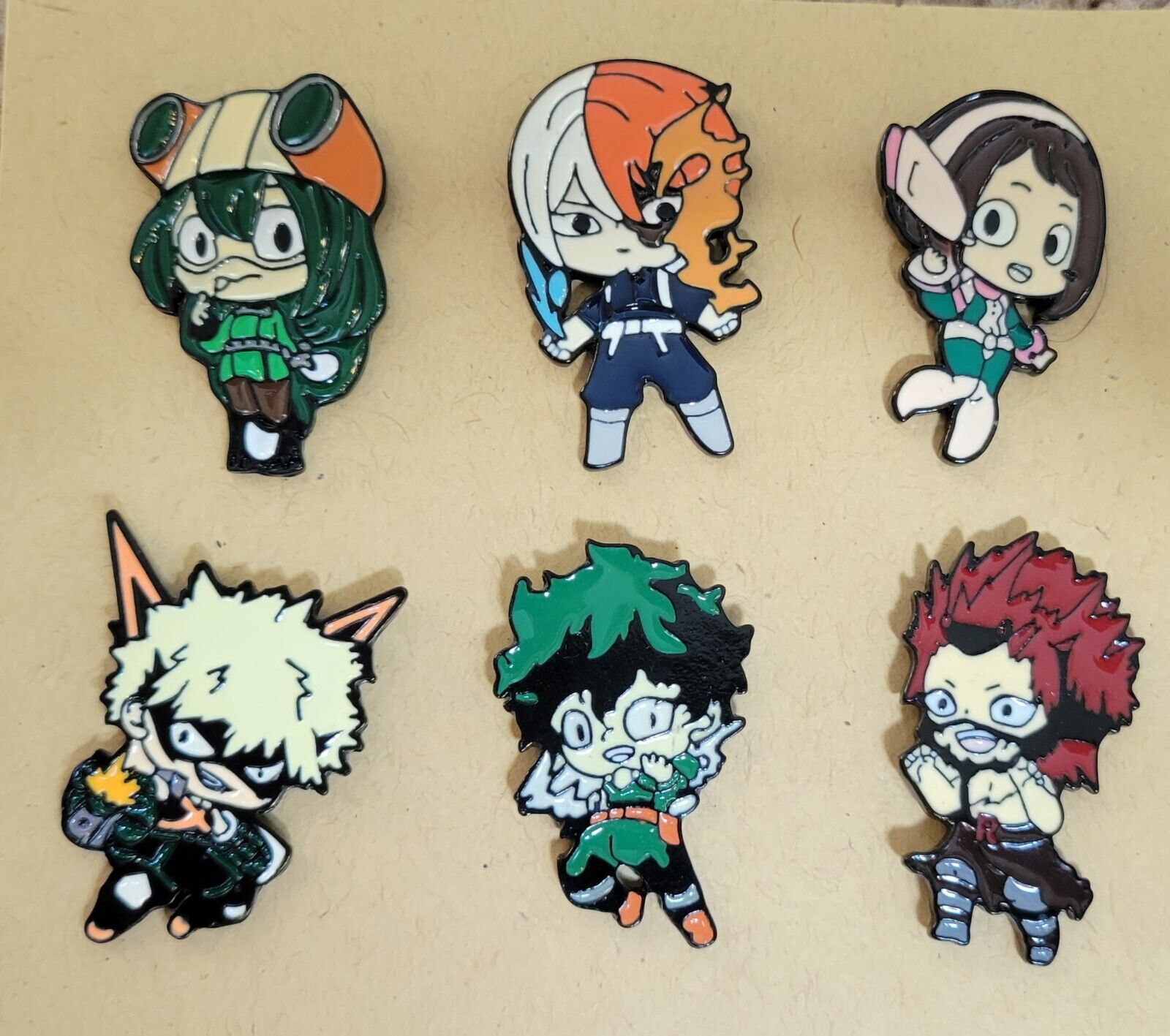 My Hero Academia 6 Pack Character Lapel Pin Brooch Set Anime Collectible Hat