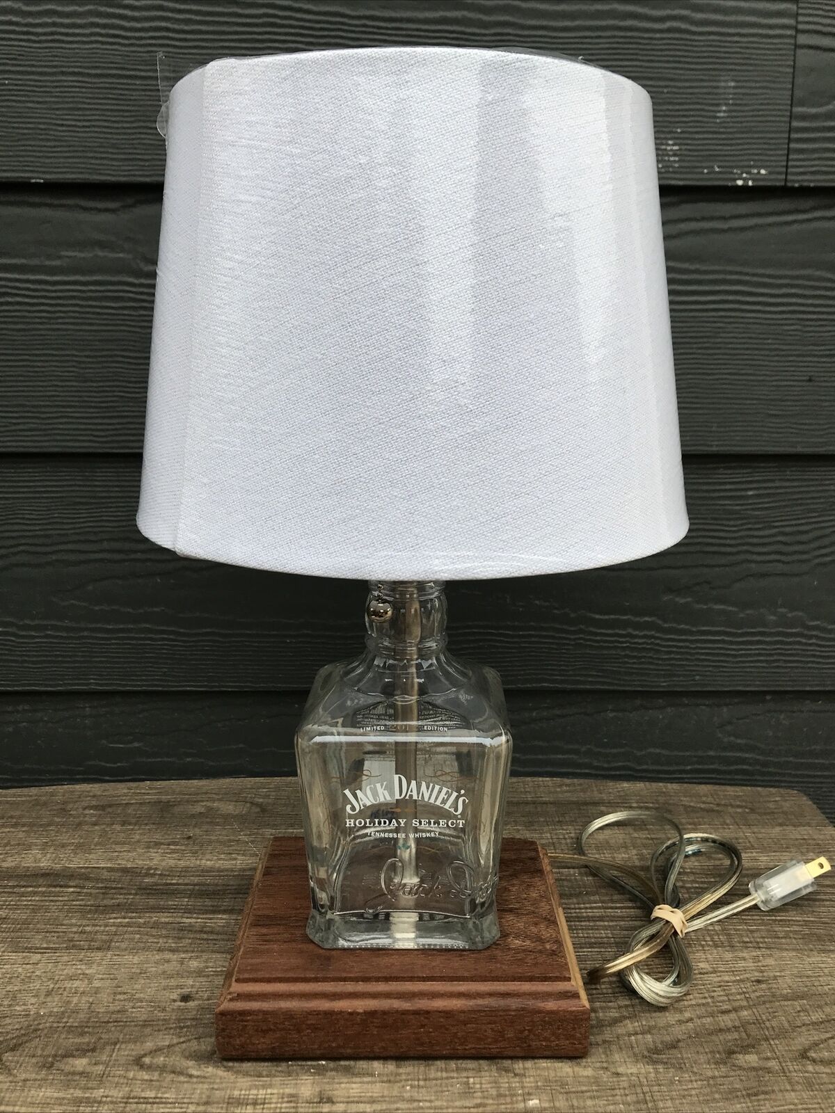 Jack Daniels Bottle Lamp, Upcycled Lamp, Unique Accent Lamp Man Cave Pool Room