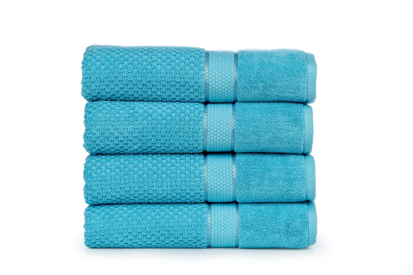 Ample Decor Set of 4 Bath Towel 100% Cotton - Highly Absorbent, Popcorn Textured