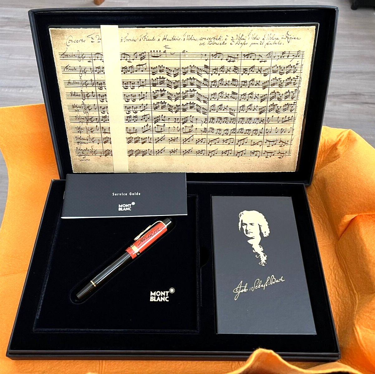 Montblanc J. Sebastian Bach Fountain Pen with Box, Music Notes, and Book (NEW)