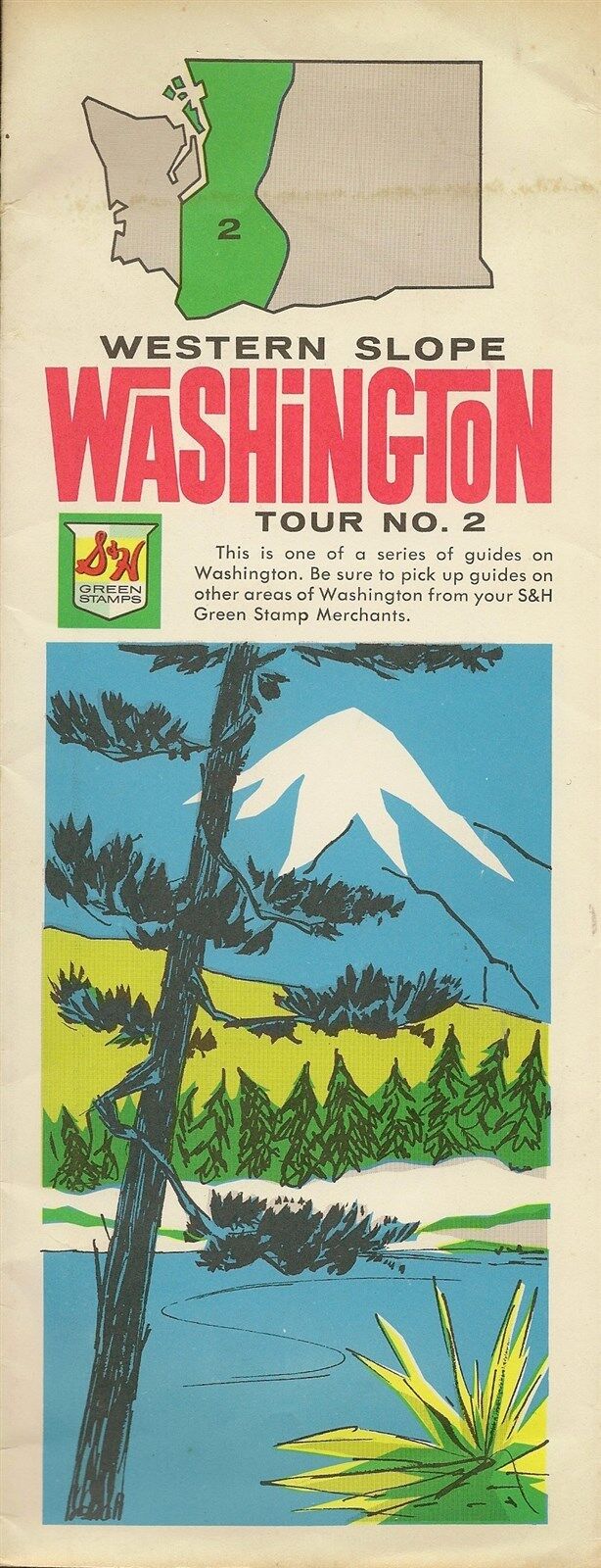 1962 S&H GREEN STAMPS Road Map SEATTLE WORLD'S FAIR Washington Western Slope