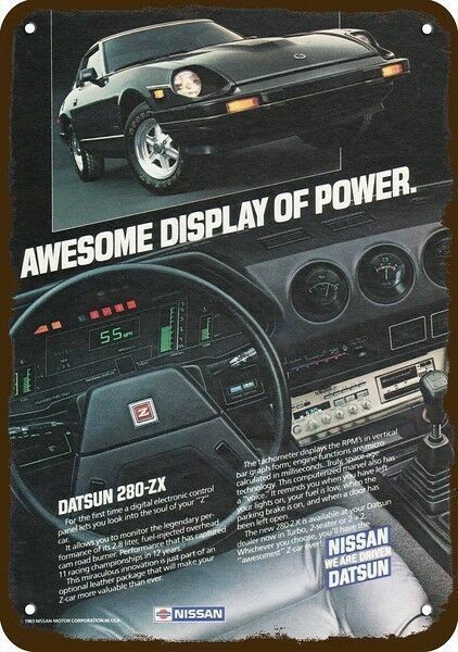 1983 NISSAN / DATSUN 280-ZX / 280ZX Car Vntge-Look DECORATIVE REPLICA METAL SIGN