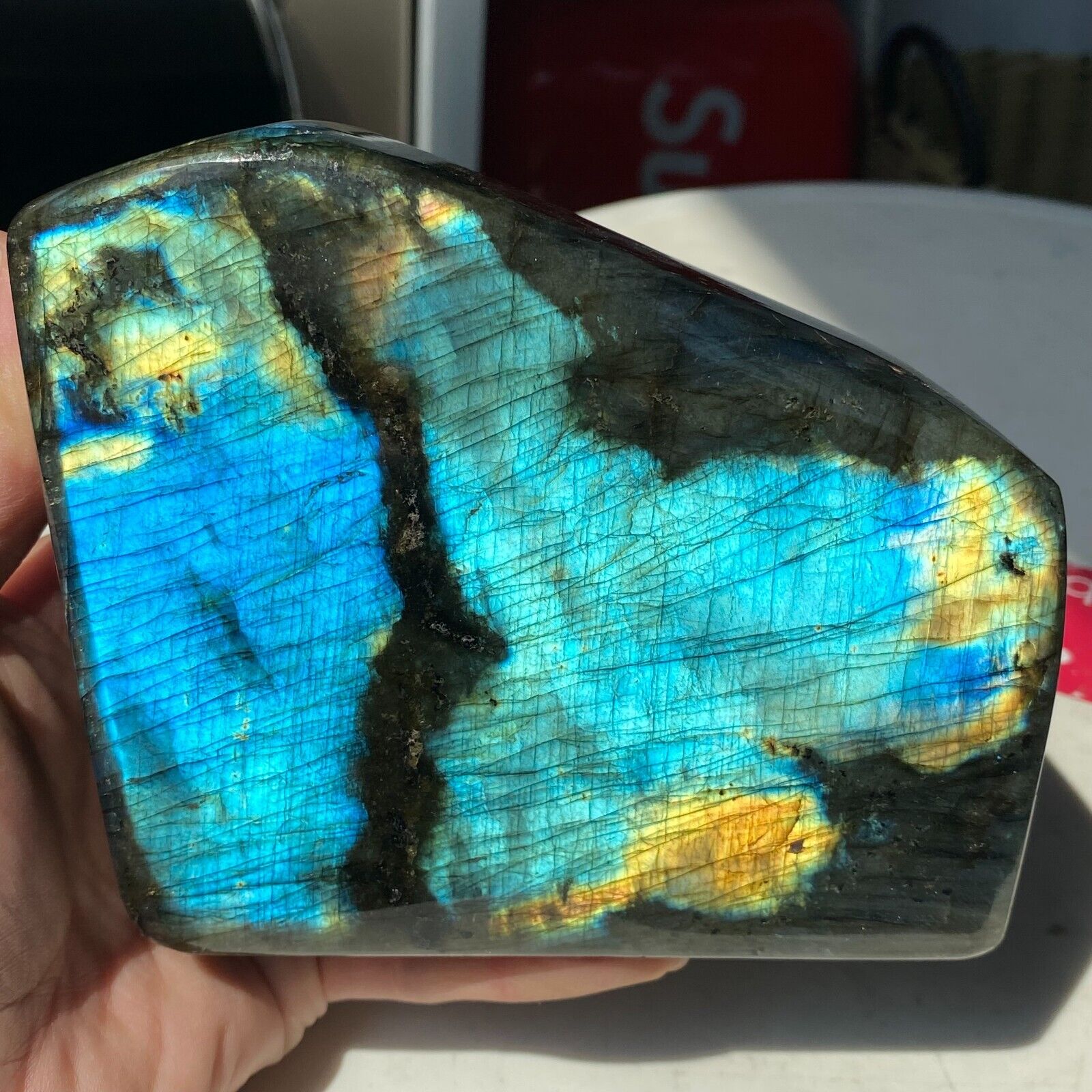 3.95LB Natural Large Gorgeous Labradorite Quartz Crystal Stone Specimen Healing
