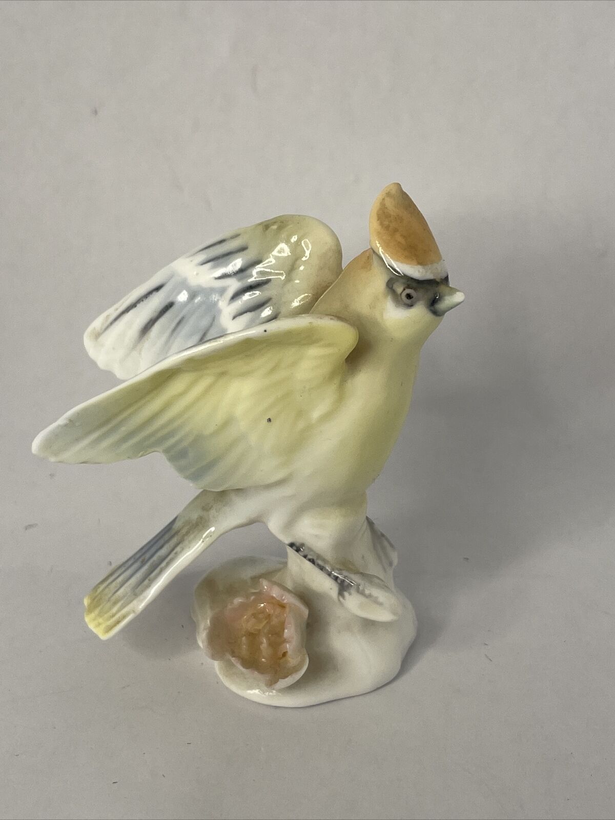 Vintage Waxwing Bird Porcelain Figurine 1928 mark 