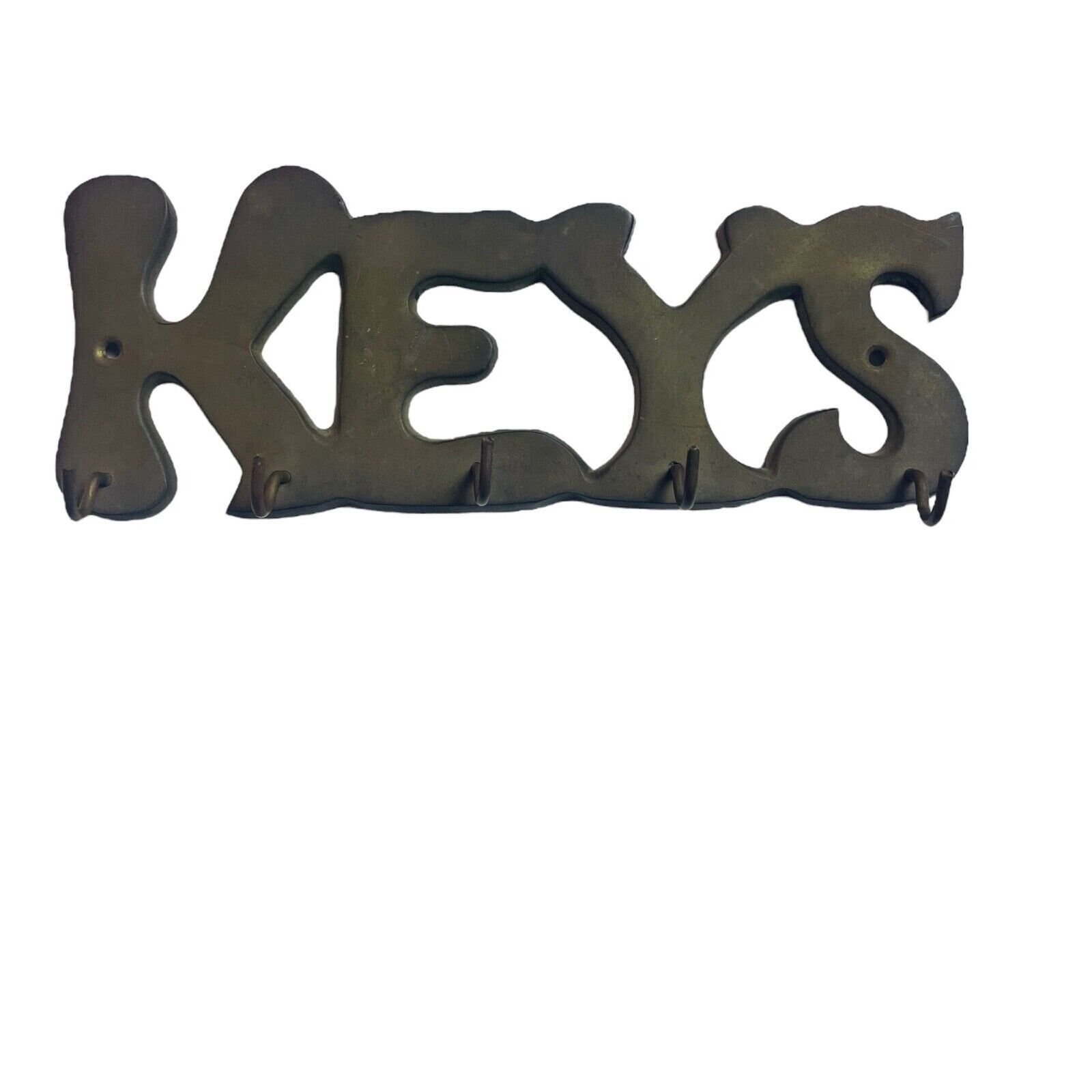 Vintage Keys Solid Brass Wall Hanging Key Keeper Hook 100% Brass INDIA