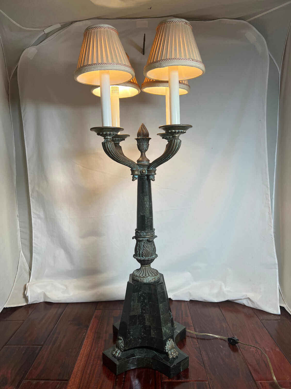 Vintage Maitland Smith Marble Bronze Table Lamp - Beautiful Piece