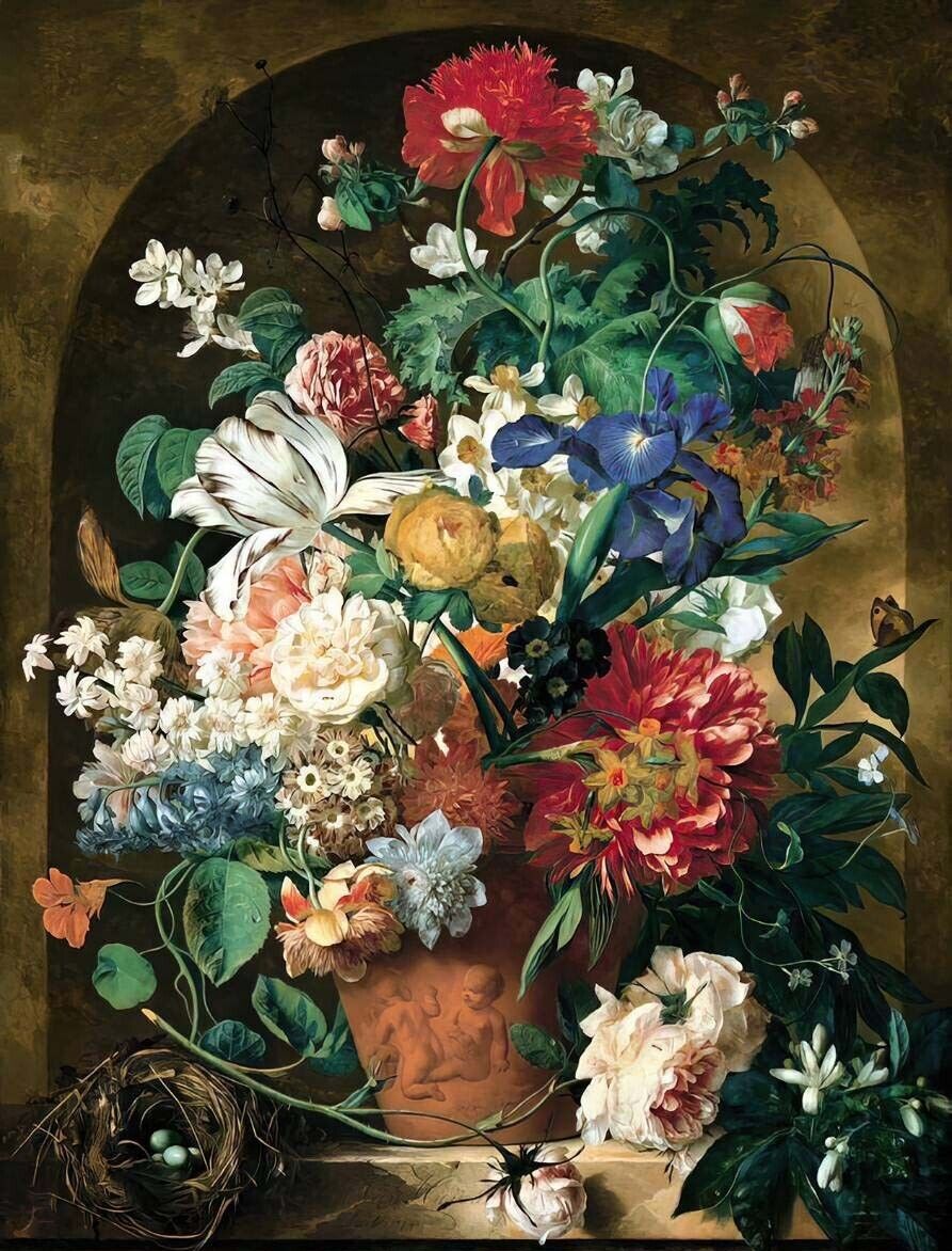 Art Oil painting Jan-Van-Huysum-Still-Life-of-Flowers in landscape canvas
