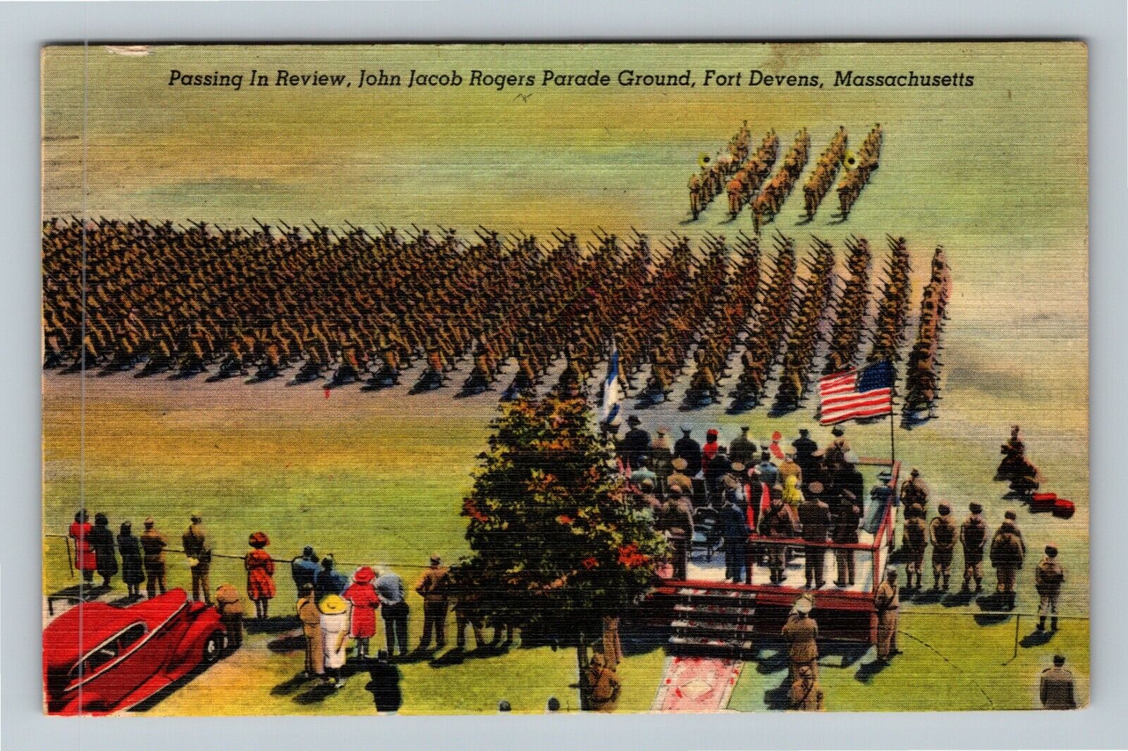 Fort Devens, MA-Massachusetts, John Jacob Rogers Parade, Vintage Postcard
