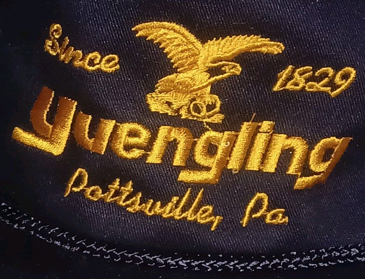 Yuengling Beer Black Yuengling Pottsville, PA hat 1980's Trucker Snapback 1980'S