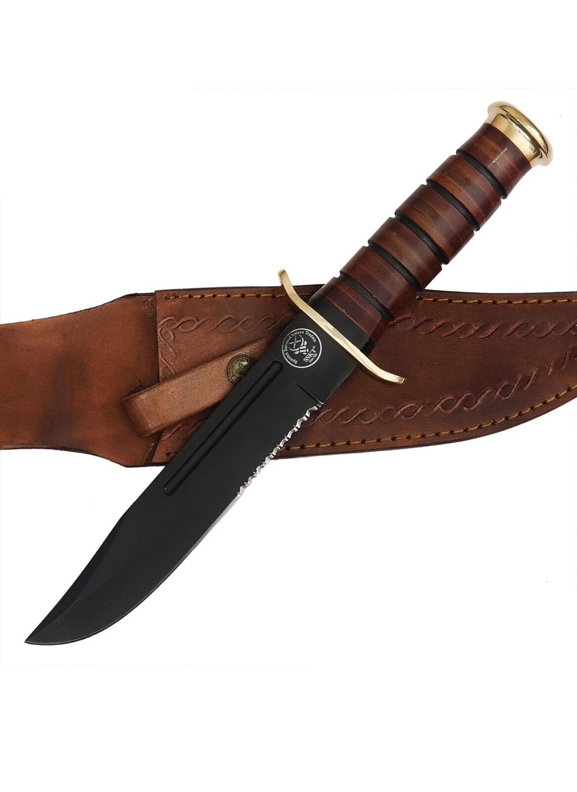 13 Inches D2 Steel Hunting Knife 6mm Thickness With Leather Sheath