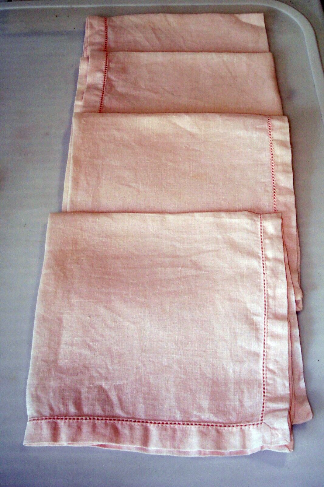 Four Vintage Cloth Napkins - Light Pink