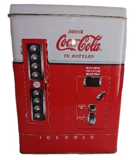 1997 Vintage Coca-Cola Collectible Vending Machine Soda Refrigerator Tin Coke