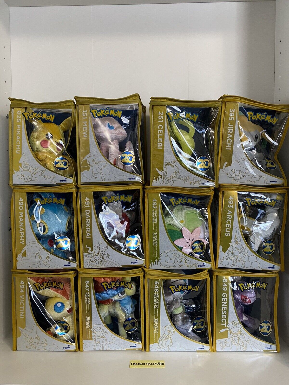  Pokemon 20th Anniversary Mythical Legendary plush collection set of 12